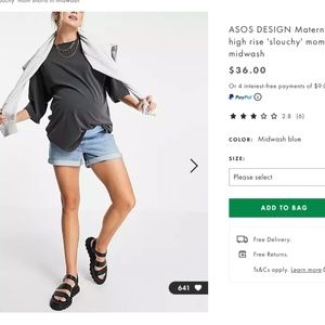 BRAND NEW ASOS MATERNITY Denim Shorts